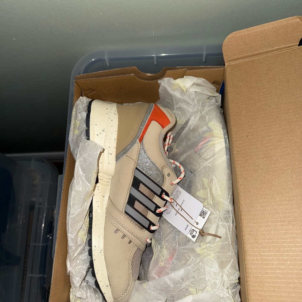 Adidas Tan and Orange Athletic Shoes